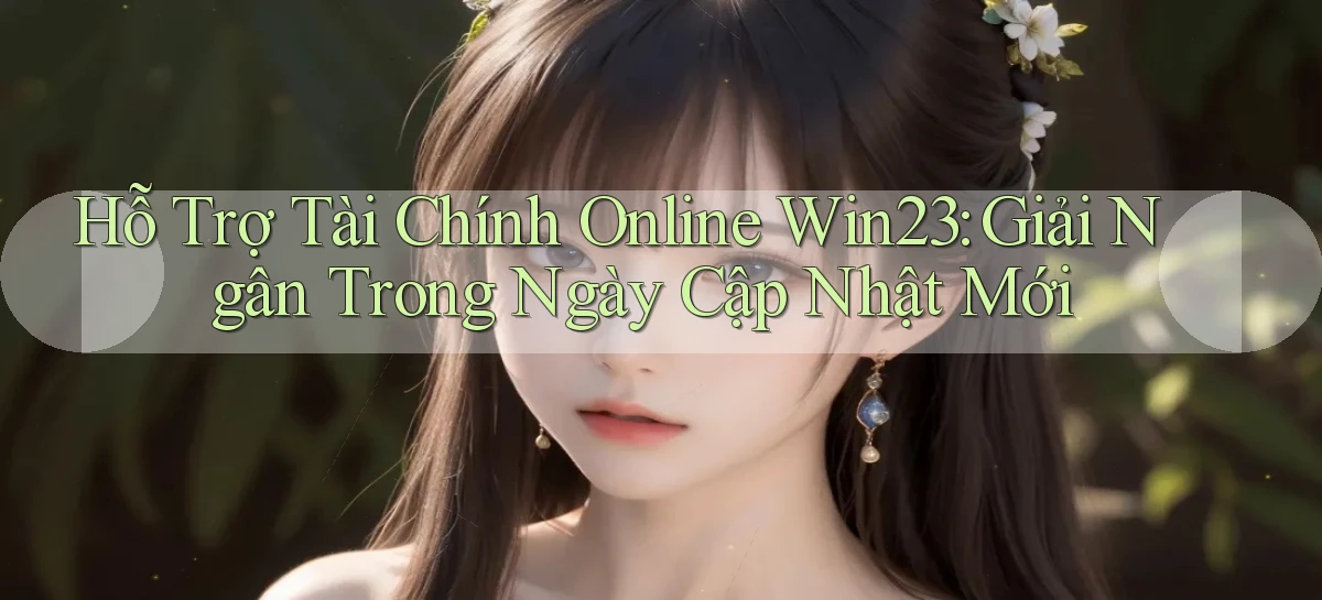 hỗ trợ tài chính online win23 giải ngân trong ngày cập nhật mới