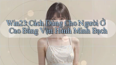 win23 cách dùng cho người ở Cao Bằng vận hành minh bạch